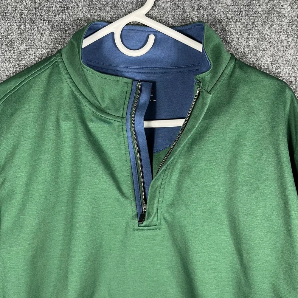 UNTUCKit Quarter Zip Pullover Mens XXL Green Long Sleeve Cotton Blend‎ Mock Neck